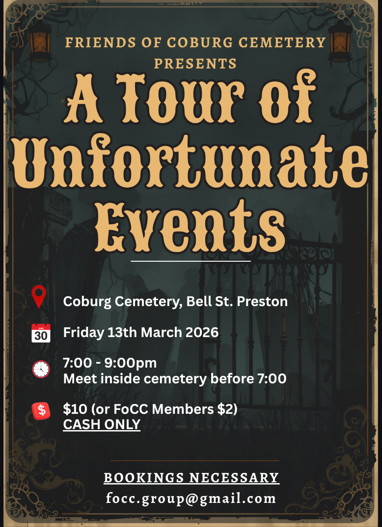 Flyer with event details for "A Tour of Unfortunate Events"